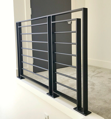 Interior horizontal-rod guardrail with flat-bar posts,
Victoria