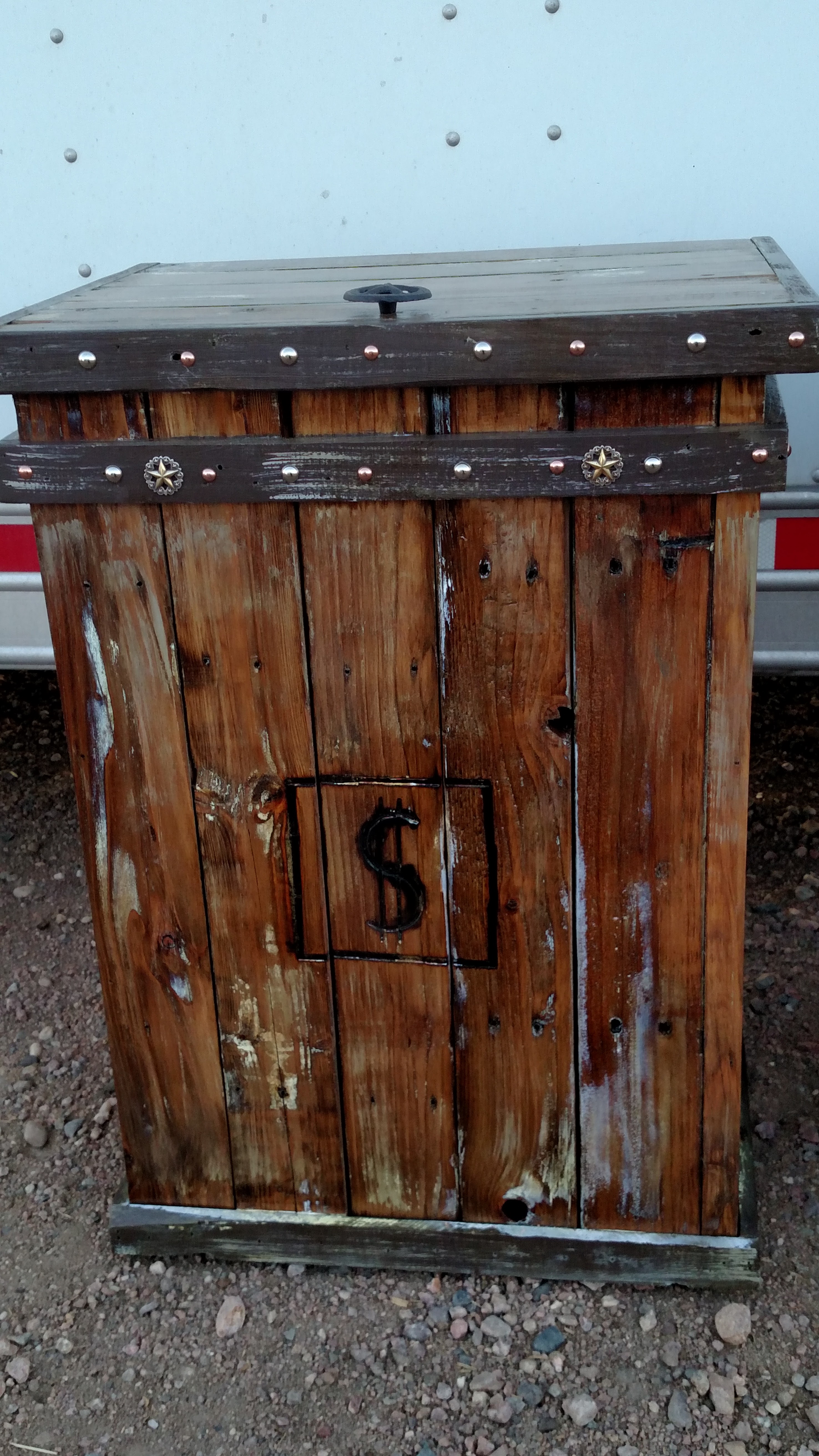 Light Stain with Dark Grey Trim