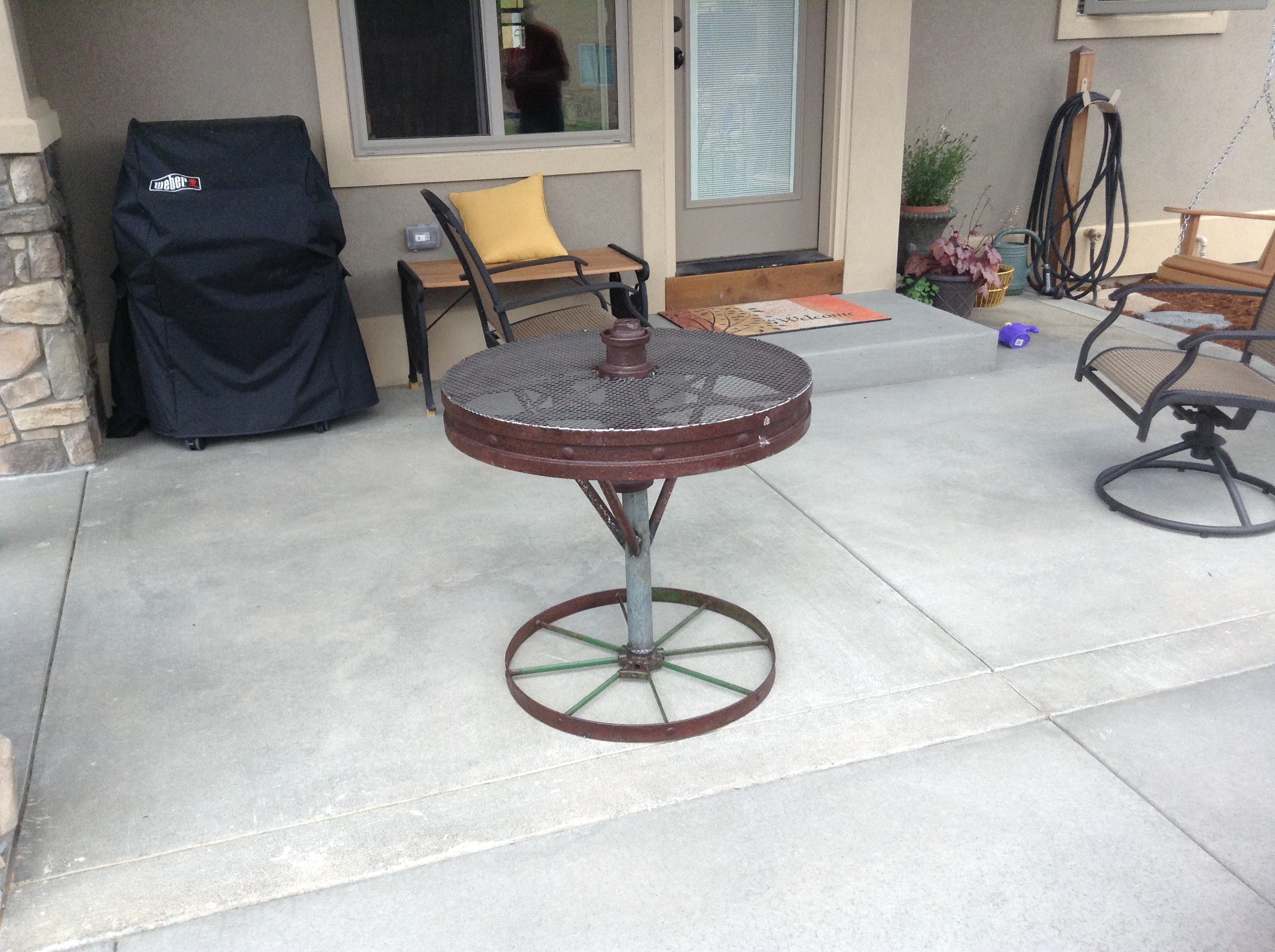 Custom Designed Outdoor Wheel Table