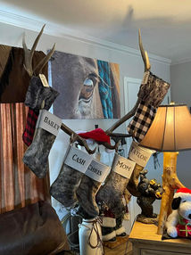 Western, Rustic, Cowhide Christmas Stocking Decor