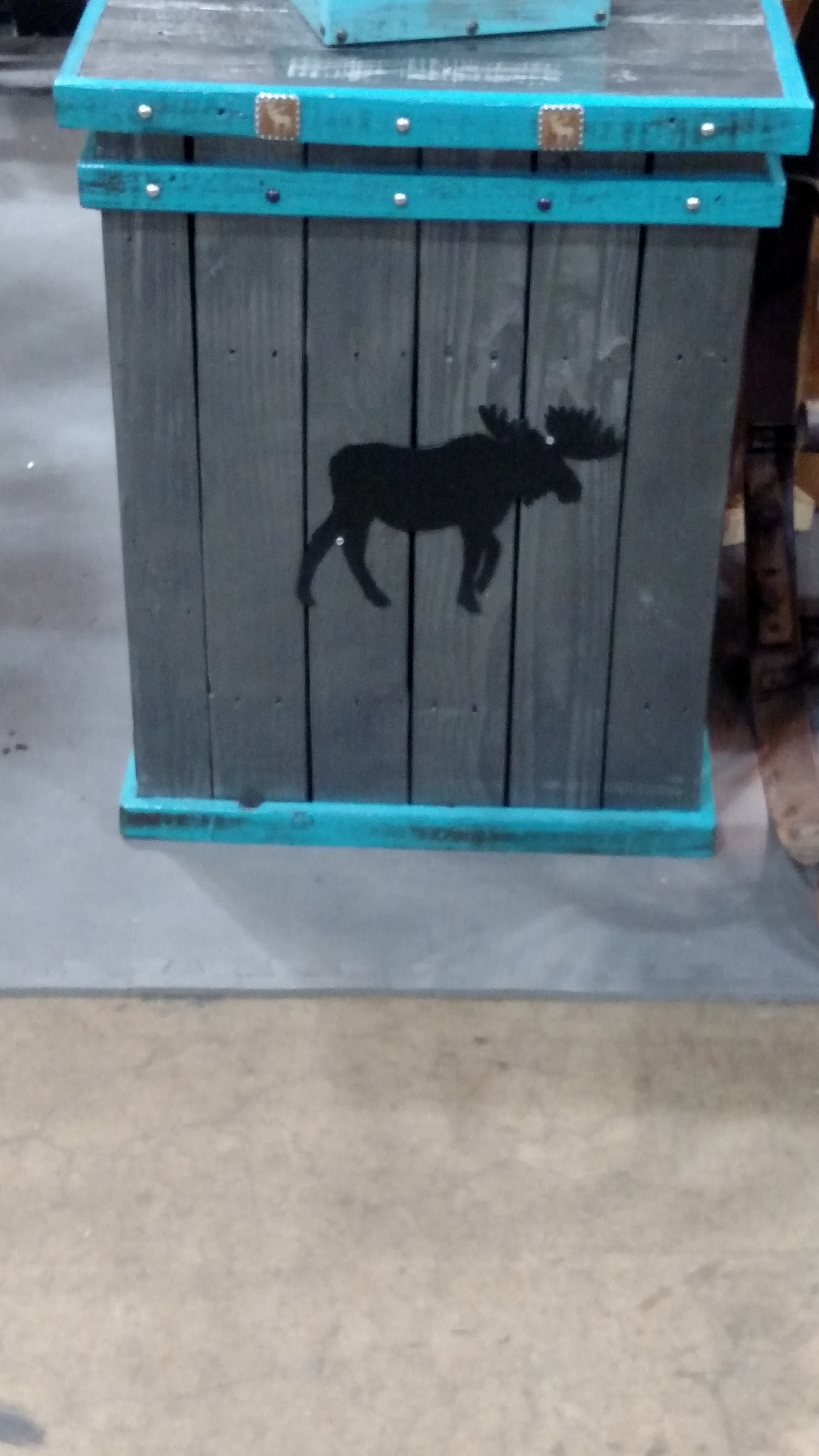Grey with Turquoise & Moose