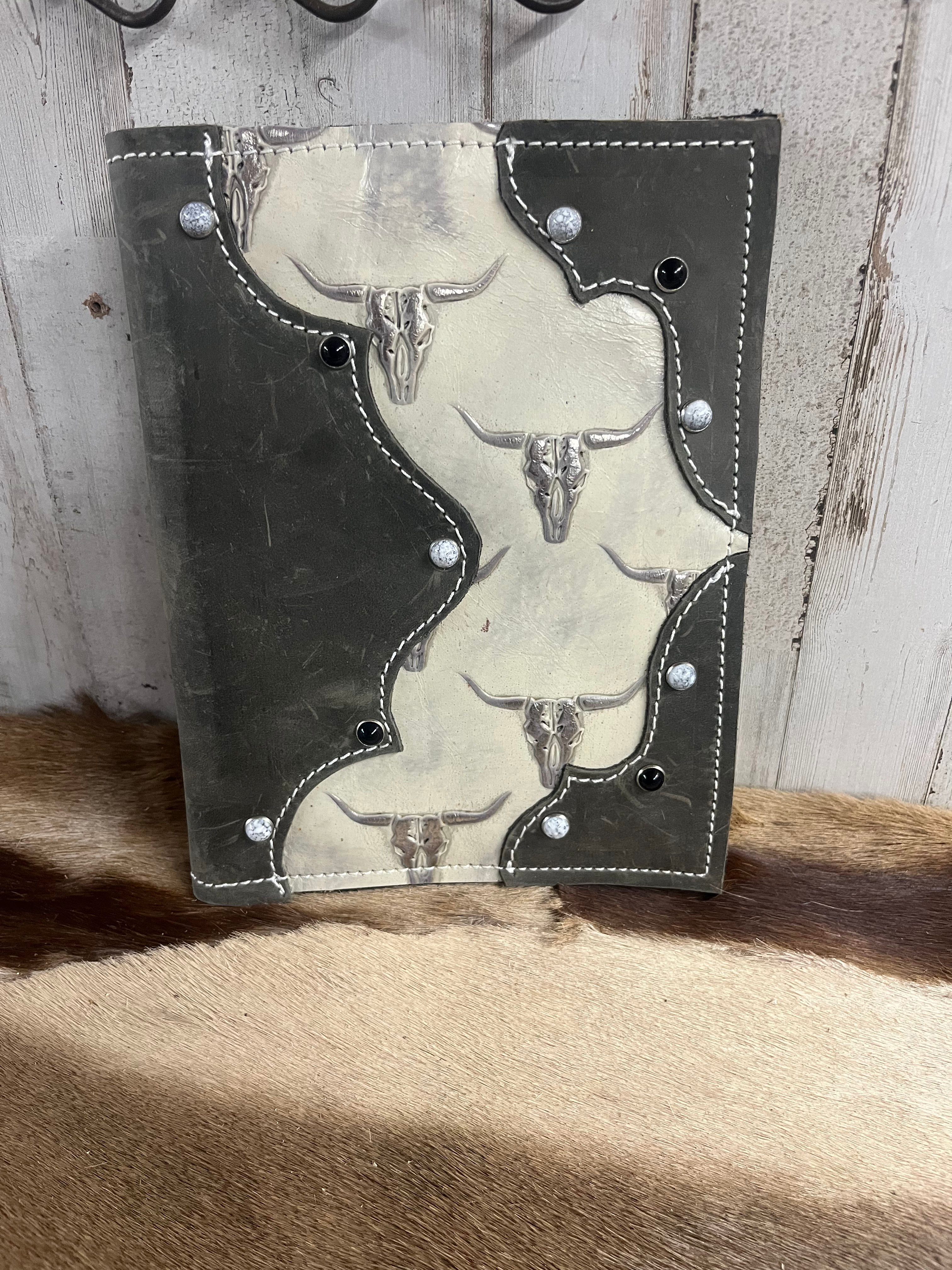 5x7 Steer Head Embossed Leather Portfolio/Day Planner