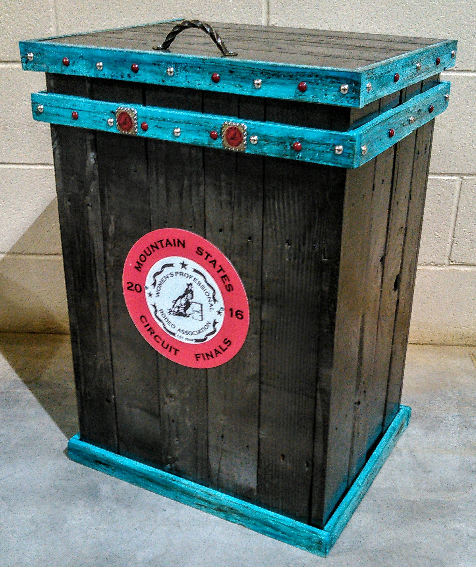 Dark Grey with Turquoise Trim