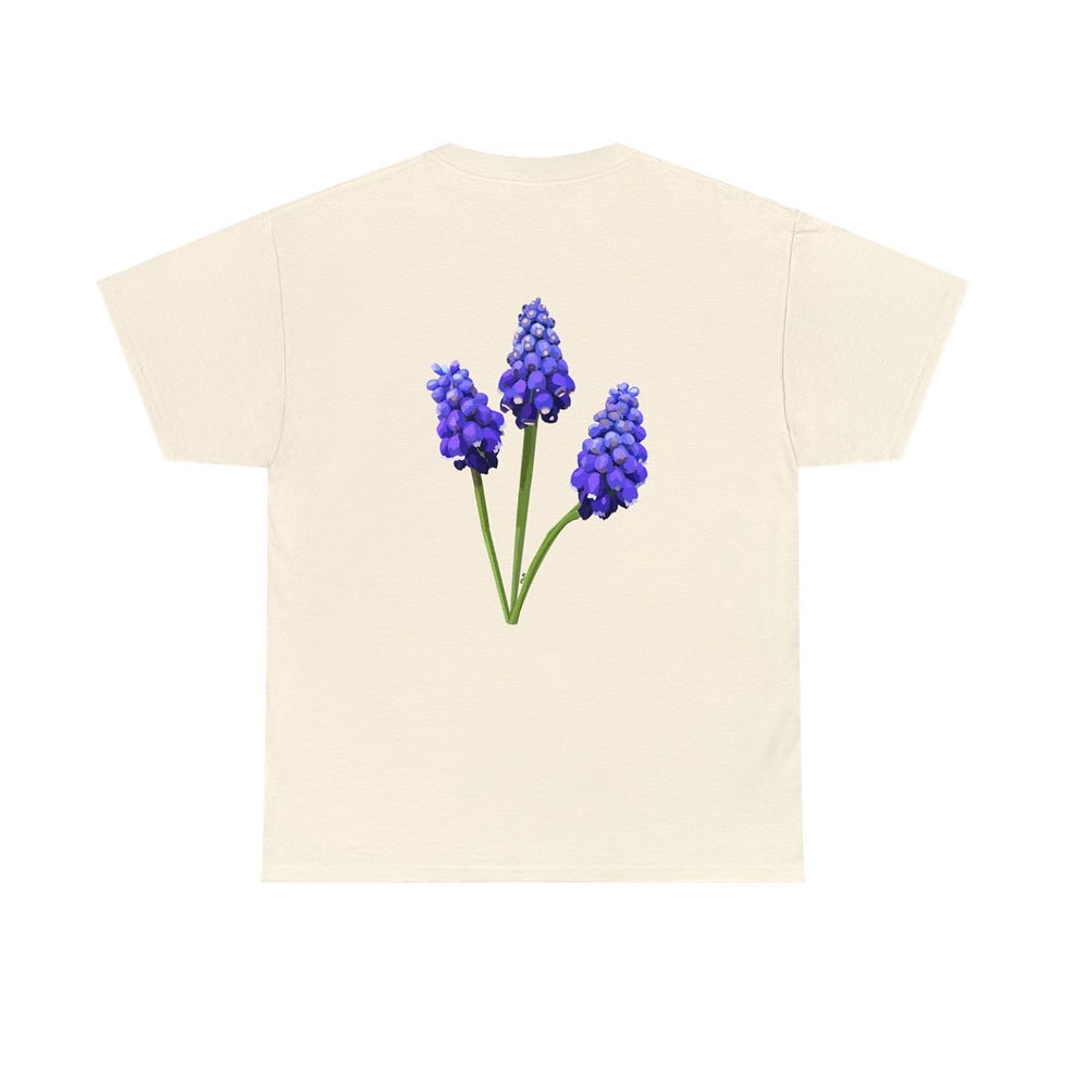 Thumbnail: Unisex Heavy Cotton Tee, Purple Flowers