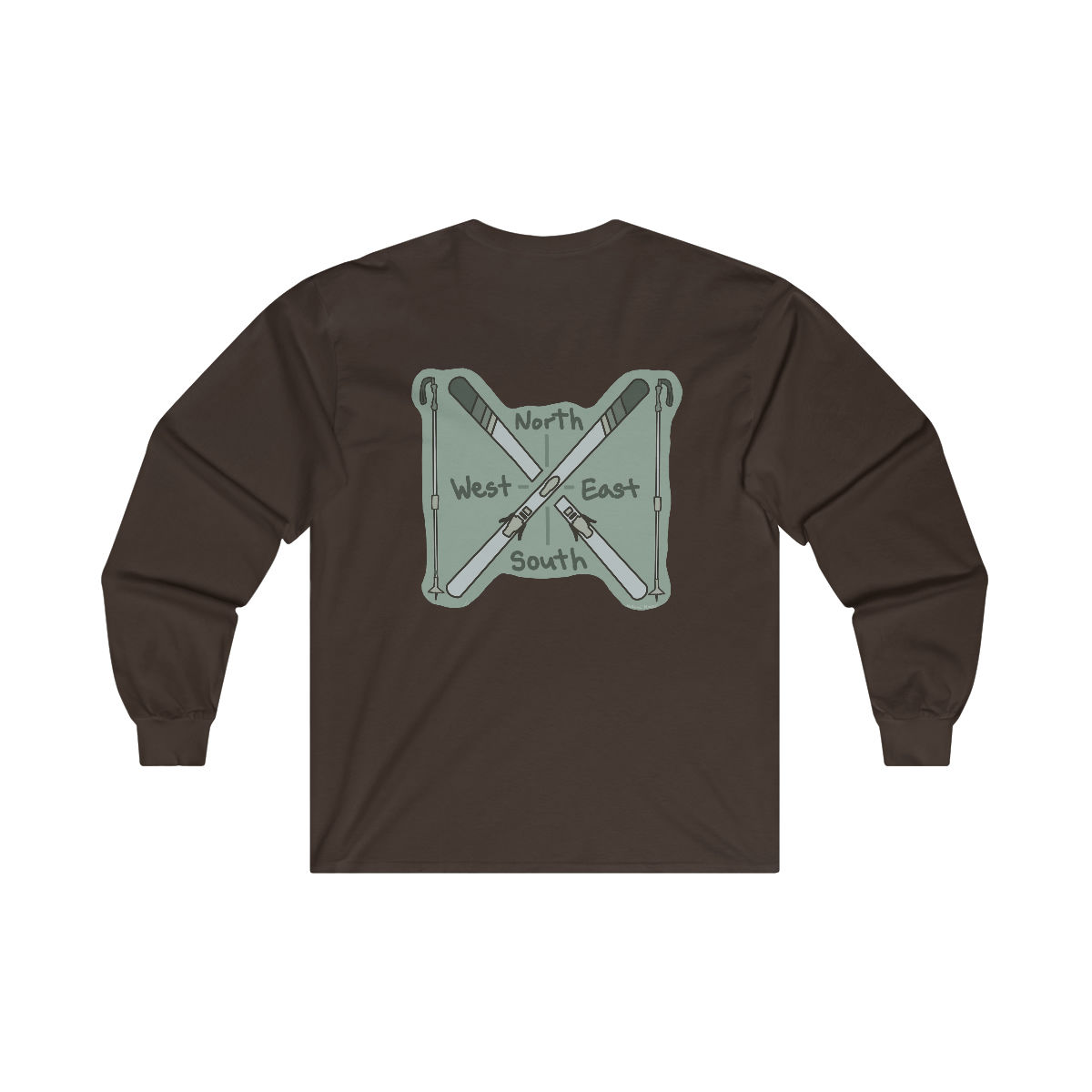 Ultra Cotton Long Sleeve Tee, Skiing