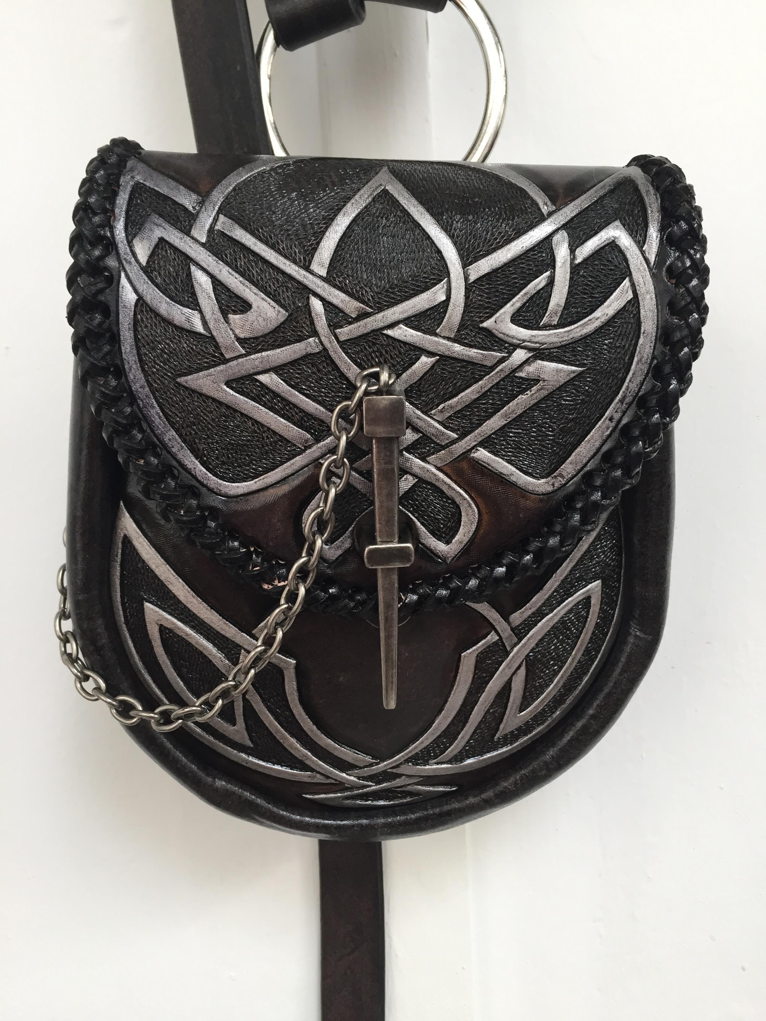 pouch carved strap pippa2 knotwork silver