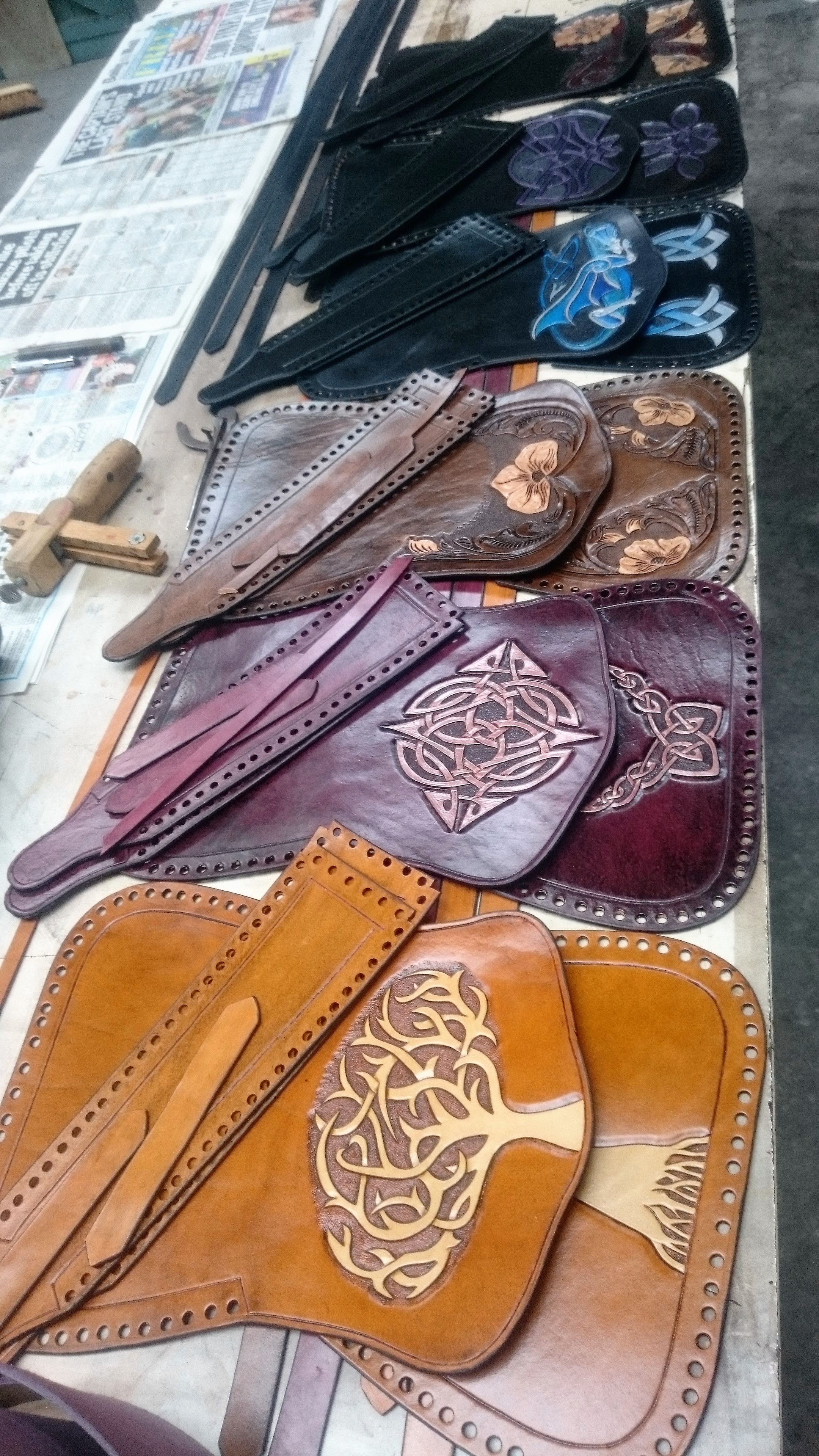 Handbags ready to be laced up
