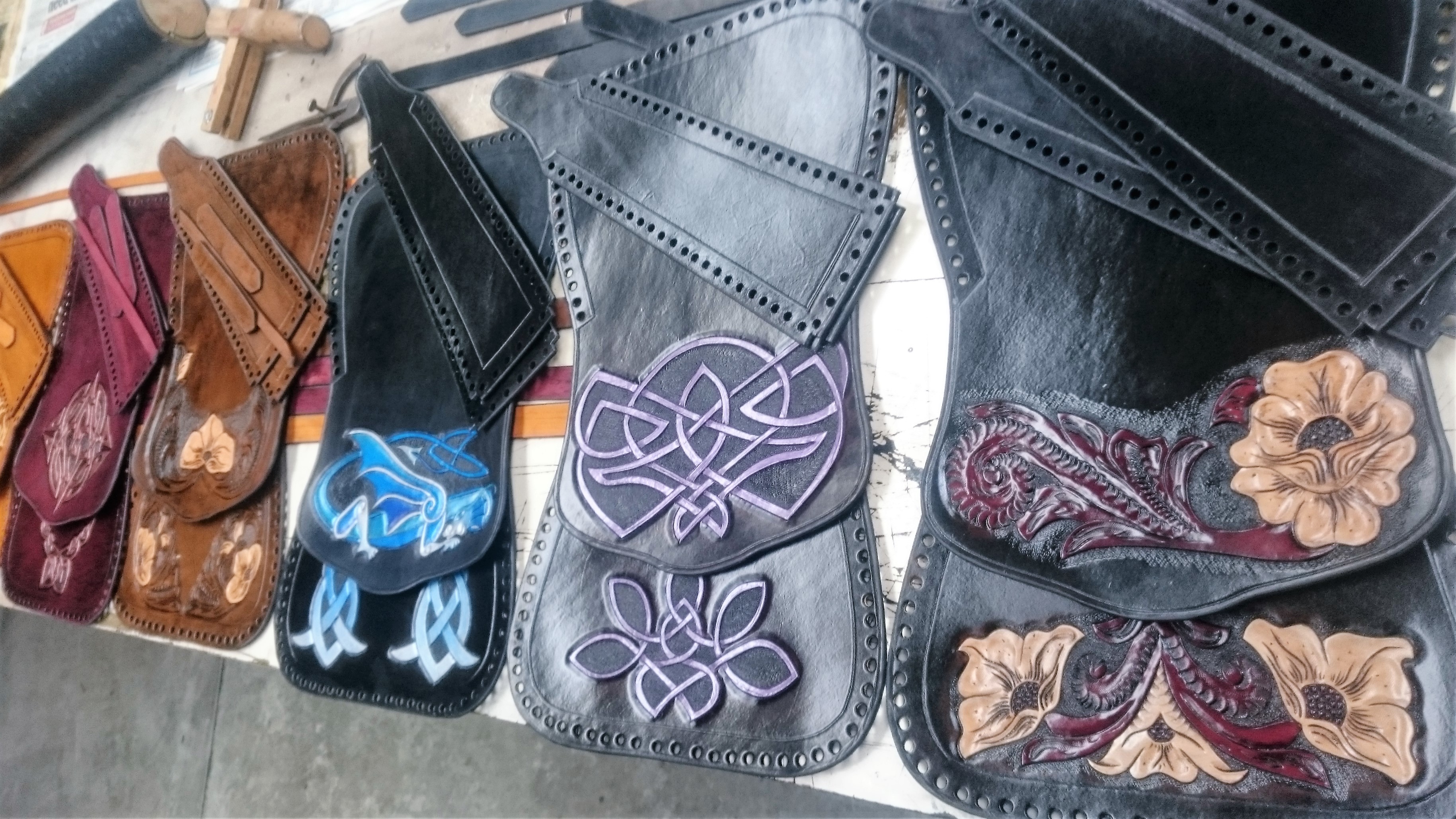 Handbags waiting for construction
