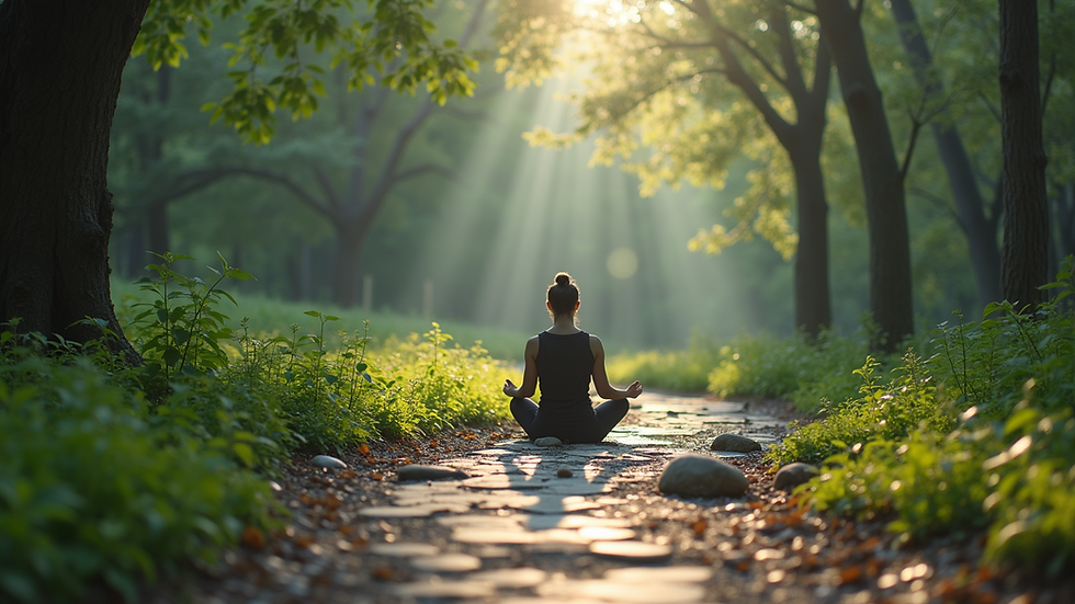 Eye-level view of a serene environment perfect for meditation