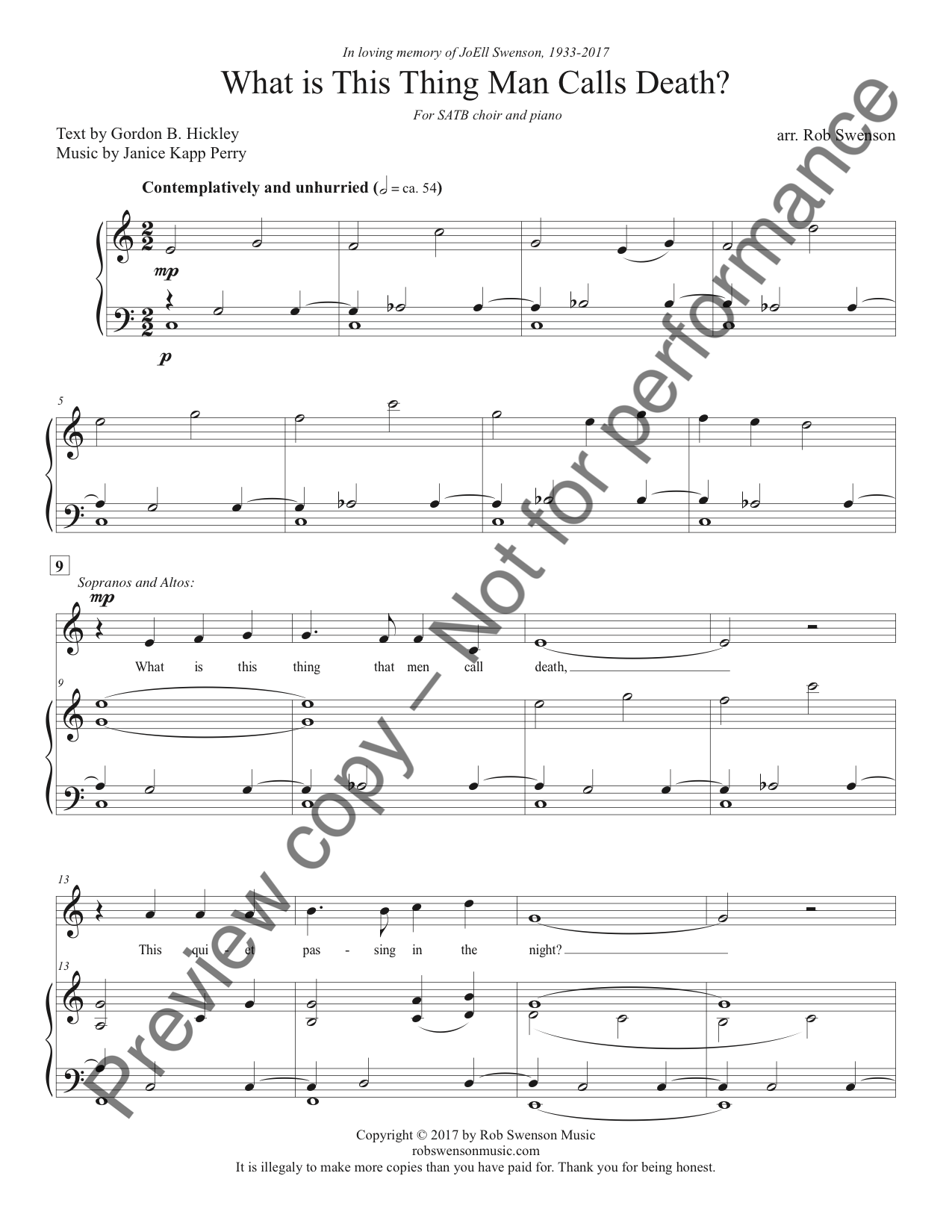What is This Thing that Man Calls Death? (SATB choir and piano)