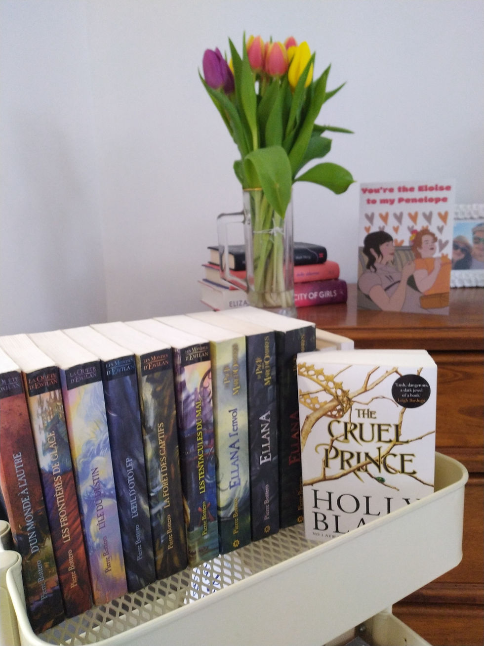 Clem's colourful bookshelves