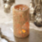 Αρωματιστής για Wax Melts "Gold Pillar Crackle Glass" Δώρο 1 Ρεσώ & 2 Wax Melts