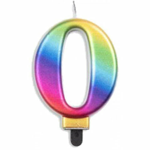 Rainbow number zero candle