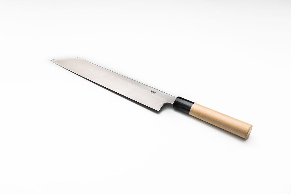 Miniature : Couteau Kiritsuke acier Blanc2 , fourreau bois