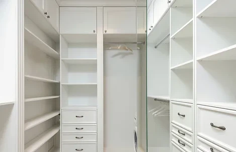 Closet Finish Carpentry with Shelves