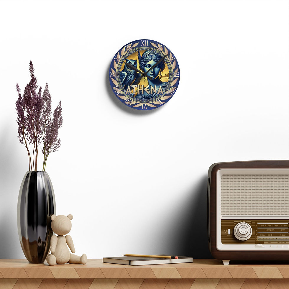 Thumbnail: Athena - Acrylic Wall Clock - Greek Olympic Goddess