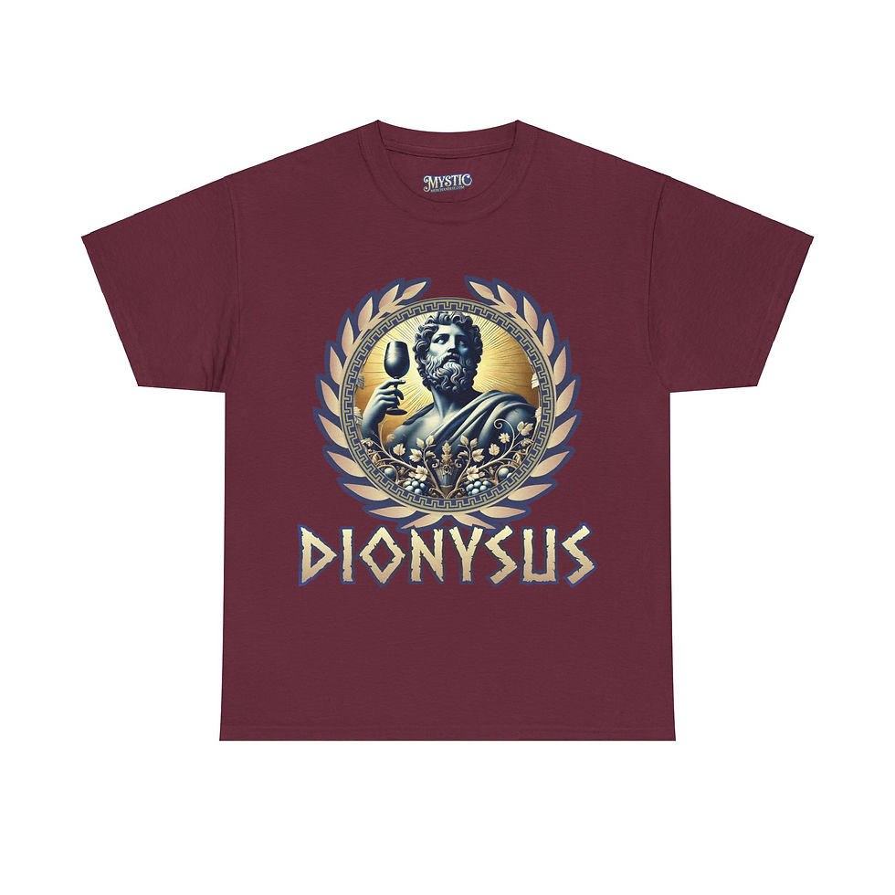 Thumbnail: Dionysus Tee - Unisex Heavy Cotton Tee - T-shirt Greek Olympic God Goddess
