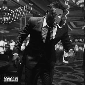 Man running in black and white