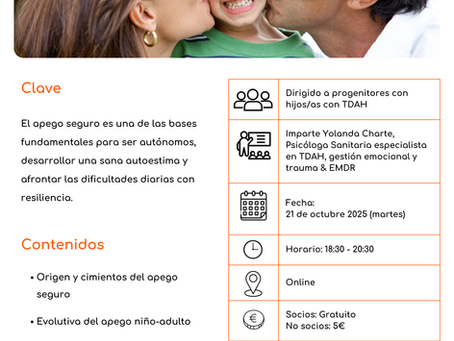 Charla: Educar con apego seguro a las hijas e hijos con TDAH