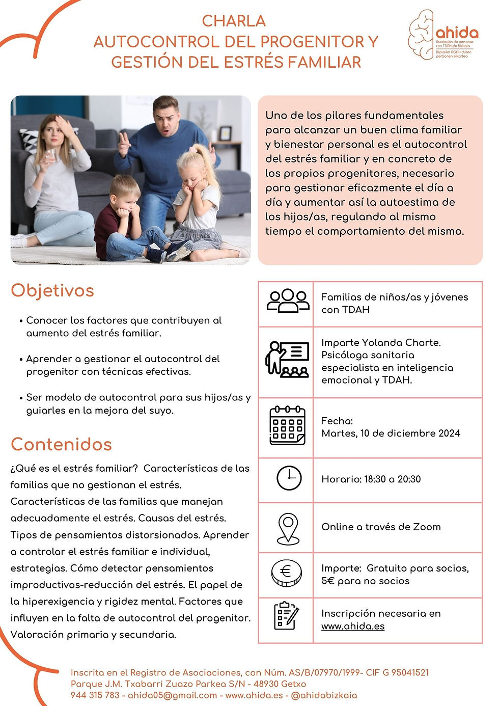 Autocontrol del progenitor y gestión del estrés familiar