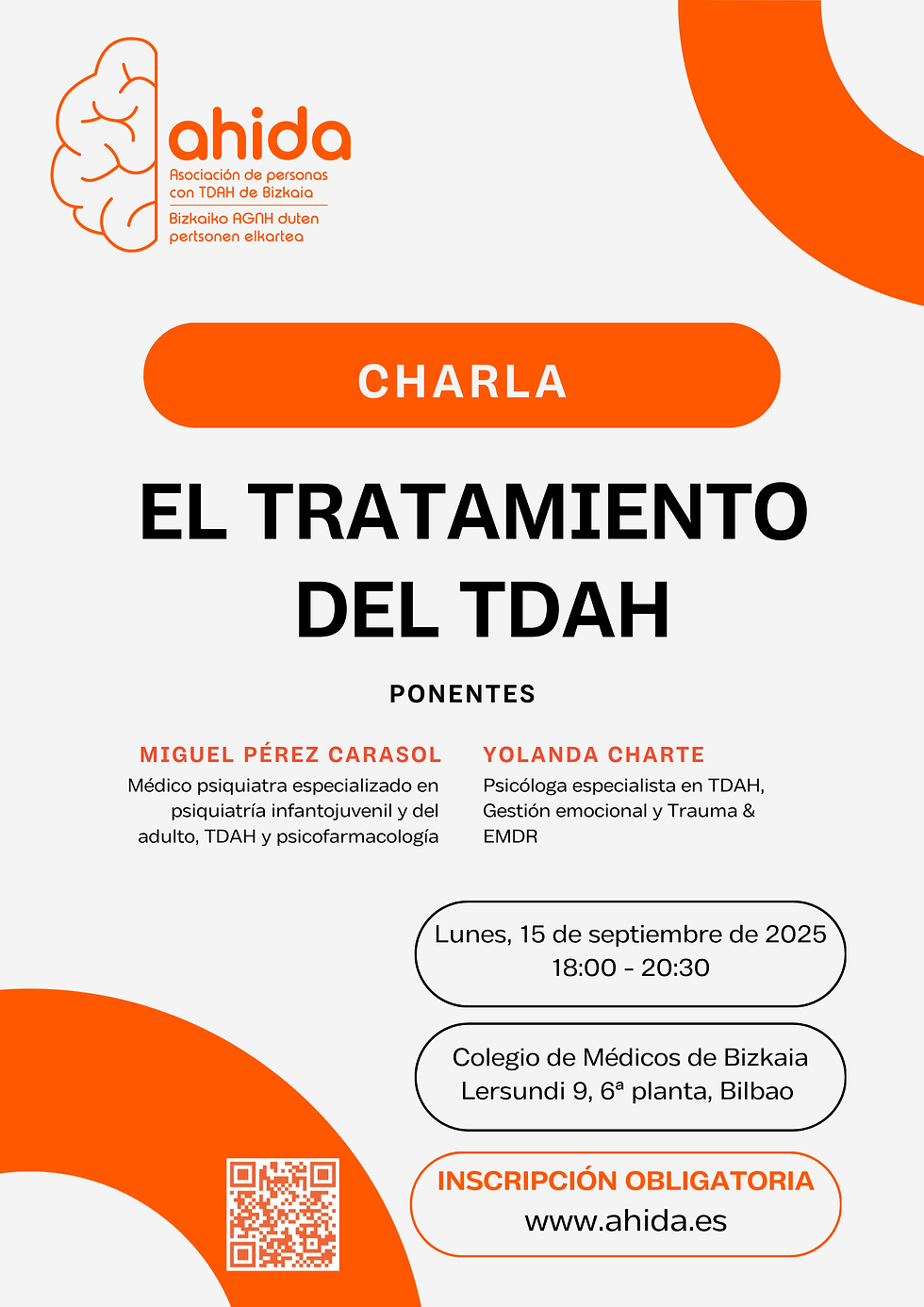 Charla El tratamiento del TDAH Ahida