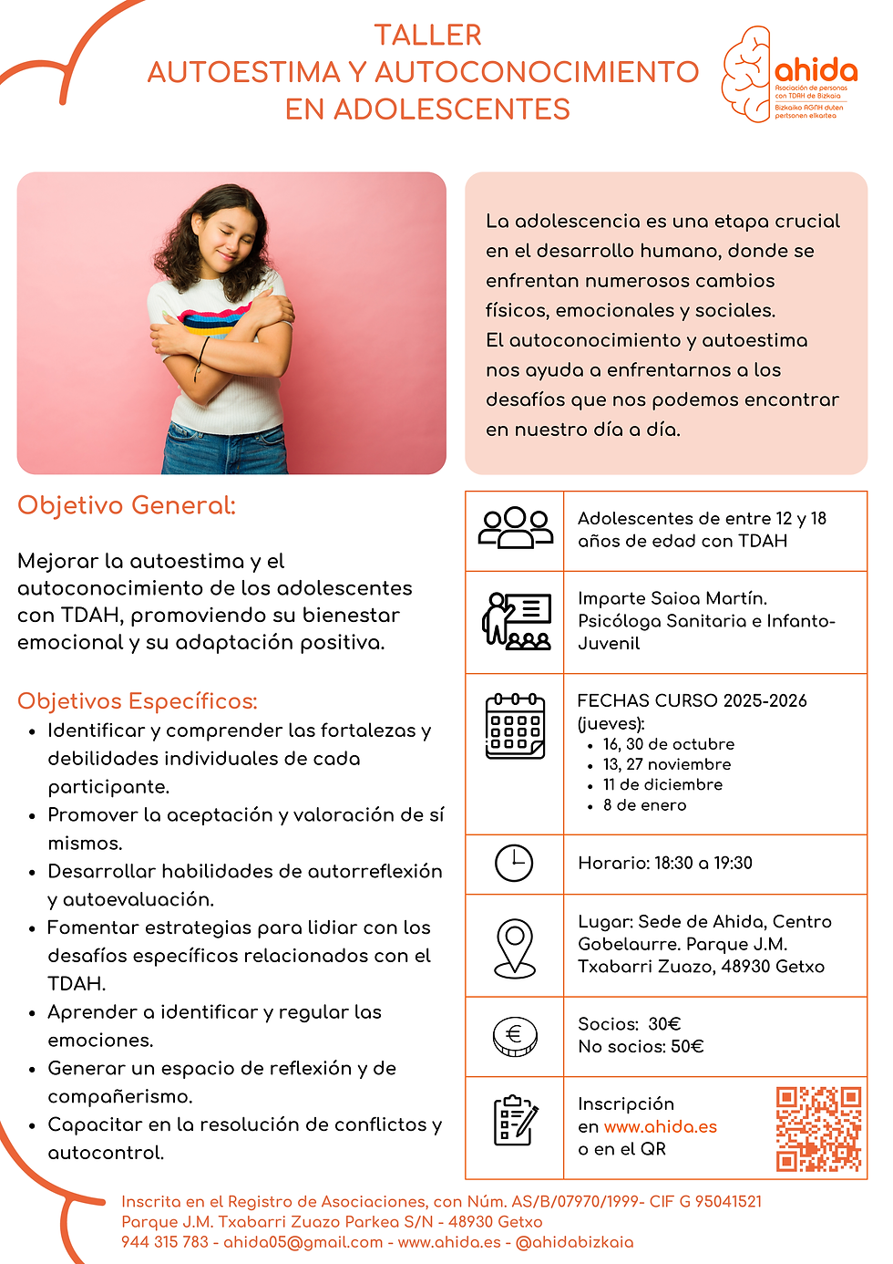 Taller autoestima y autoconocimiento en adolescentes con TDAH AHIDA