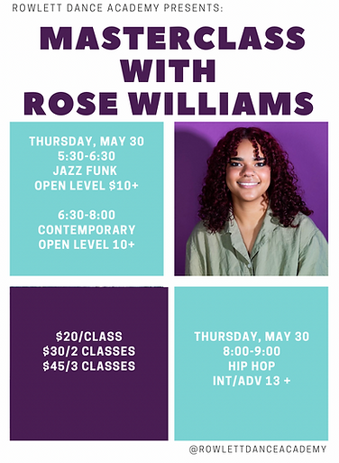 Rose Masterclass poster 2024