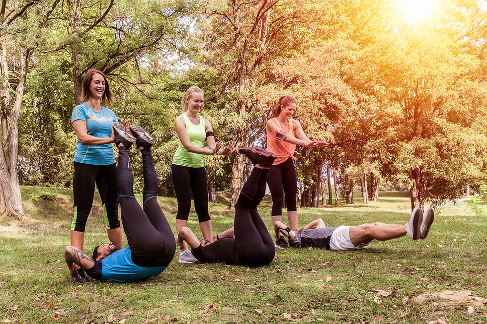 Outside exercise class bootcamp