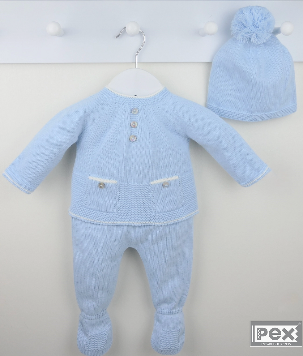 Thumbnail: Blue Set with Pom Pom Hat