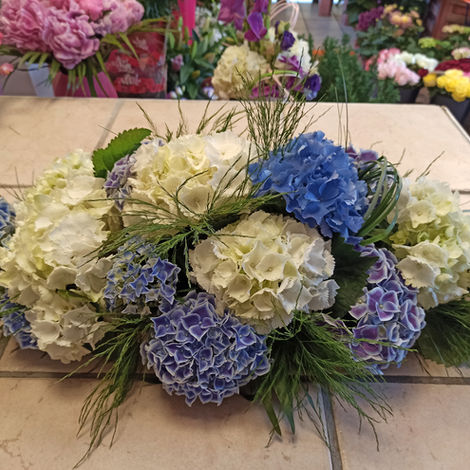 Centre de table avec hortensia