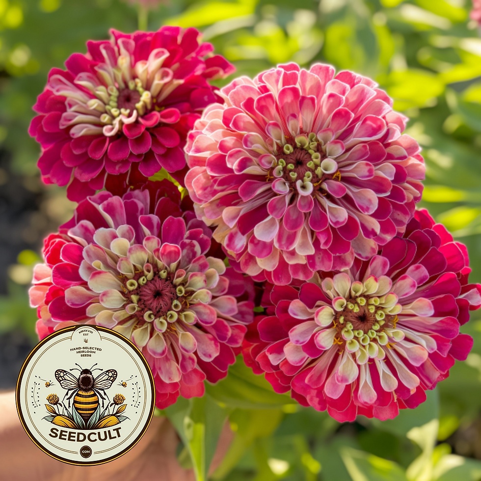 Mazurkia Scarlet Cream Zinnia Seeds, Zinnia Elegans ZE2425