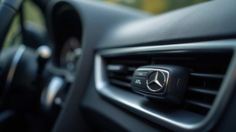 Close-up view of a Mercedes-Benz airbag module