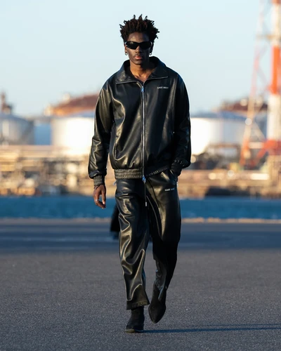 LAST NEST / ラストネスト 】 Faux Leather Track Pants | ABSURD