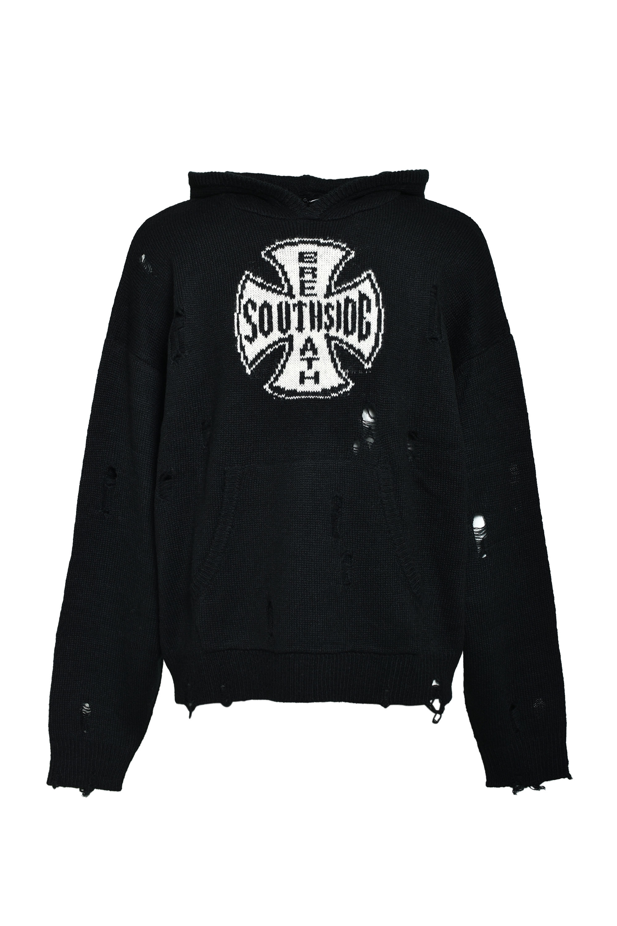 【 BREATH / ブレス 】 SOUTHSIDE CROSS DAMAGE MOHAIR HOODIE