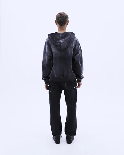 LAST NEST / ラストネスト】Safety Pin Washed Zip Hoodie | ABSURD