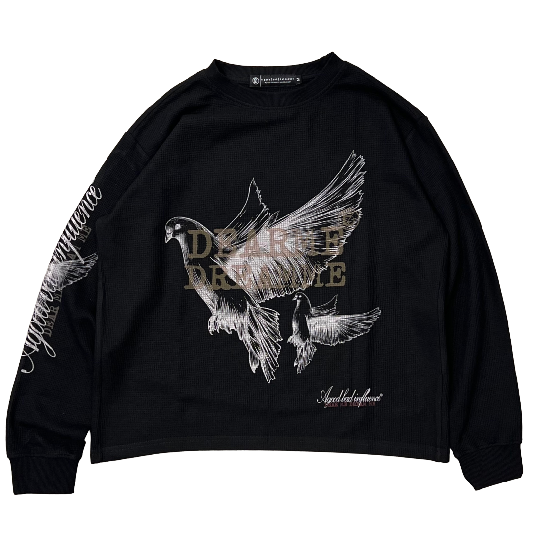 【 a good bad influence / アグッドバッドインフルエンス 】DREAM ME WAFFLE L/S TEE