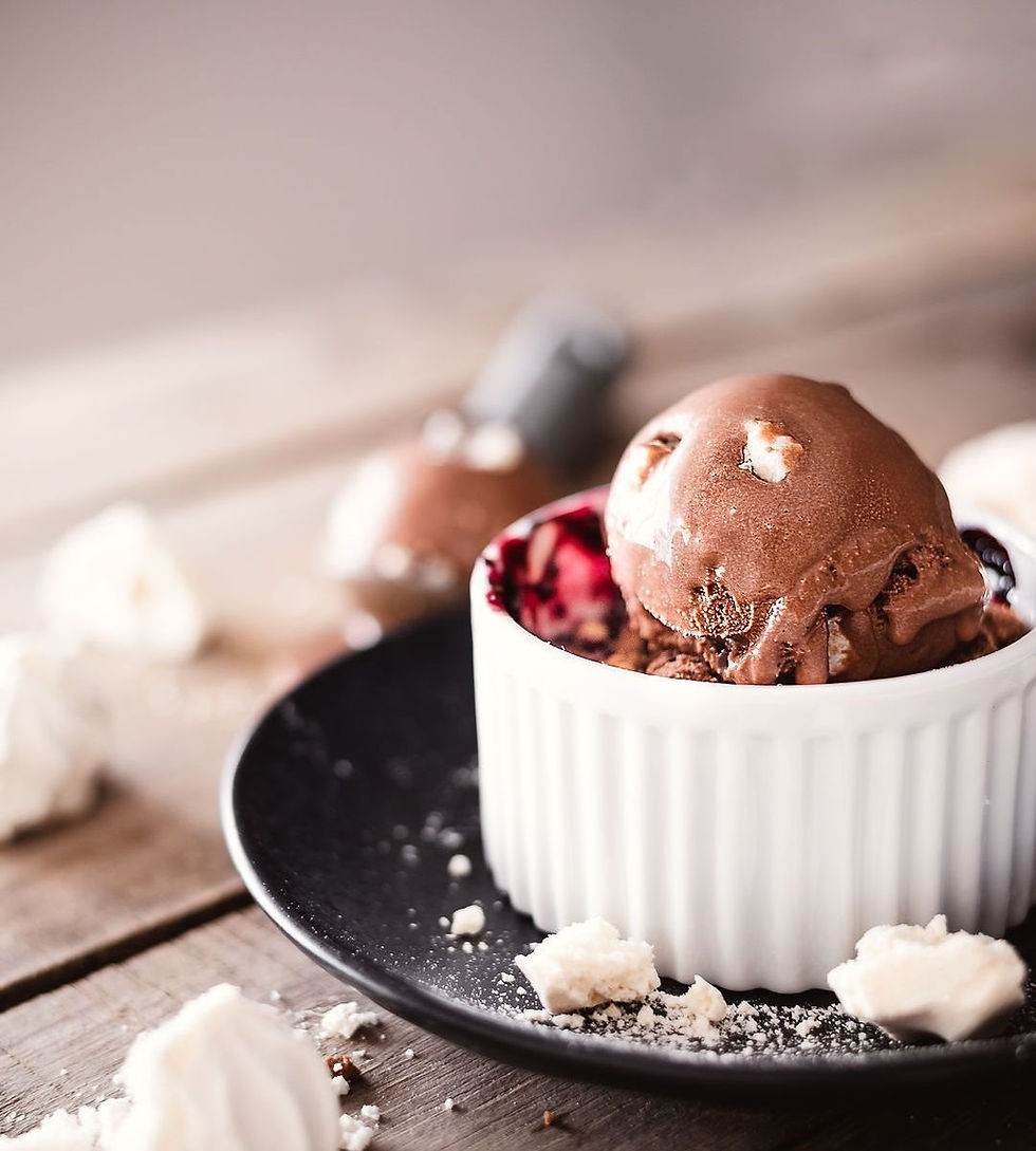 Crumble de frutos vermelhos com Gelato de Gianduia