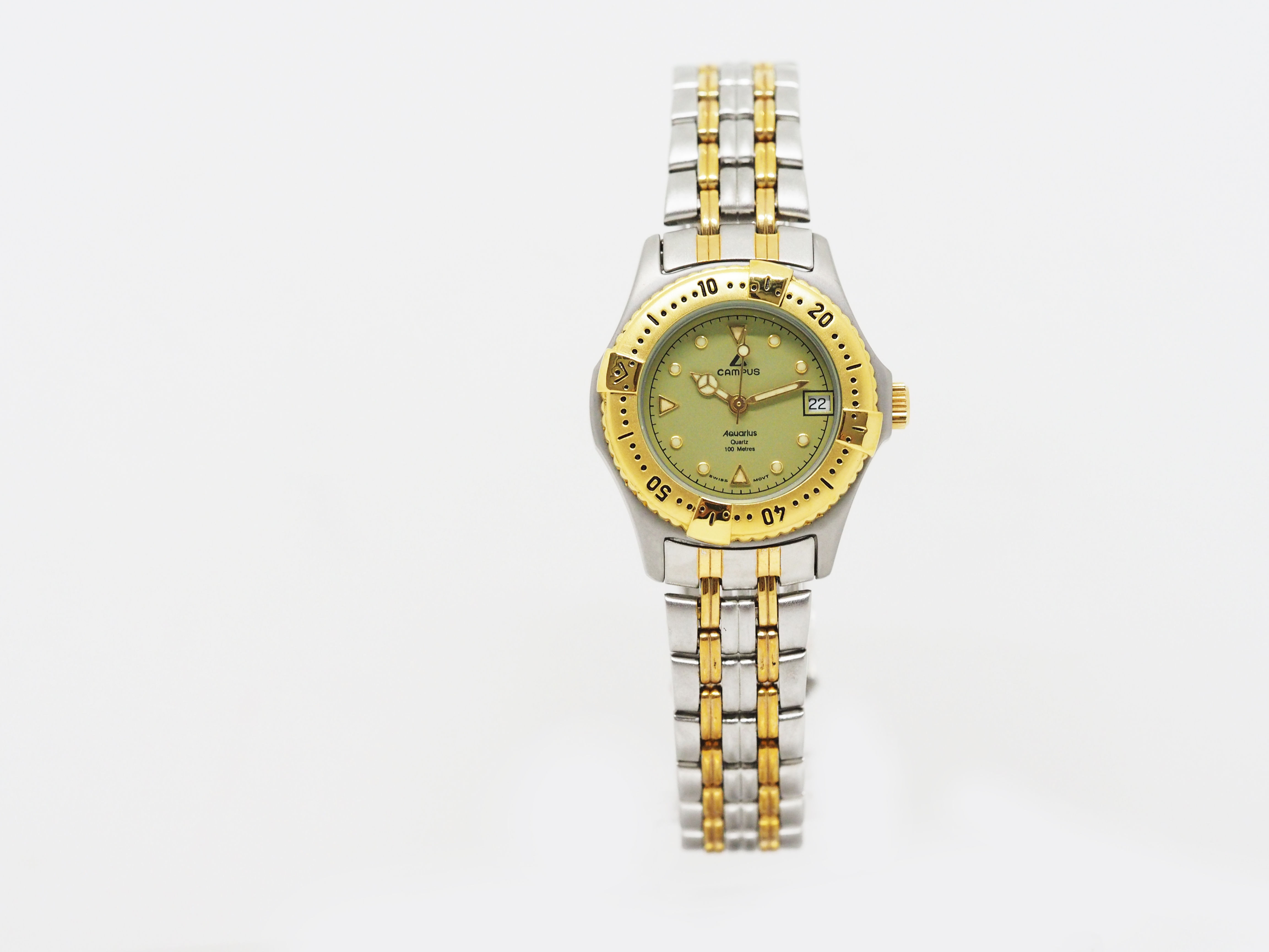 CAMPUS Sports Classic with date green/gold/bi-colour CA5936STG-YL front view