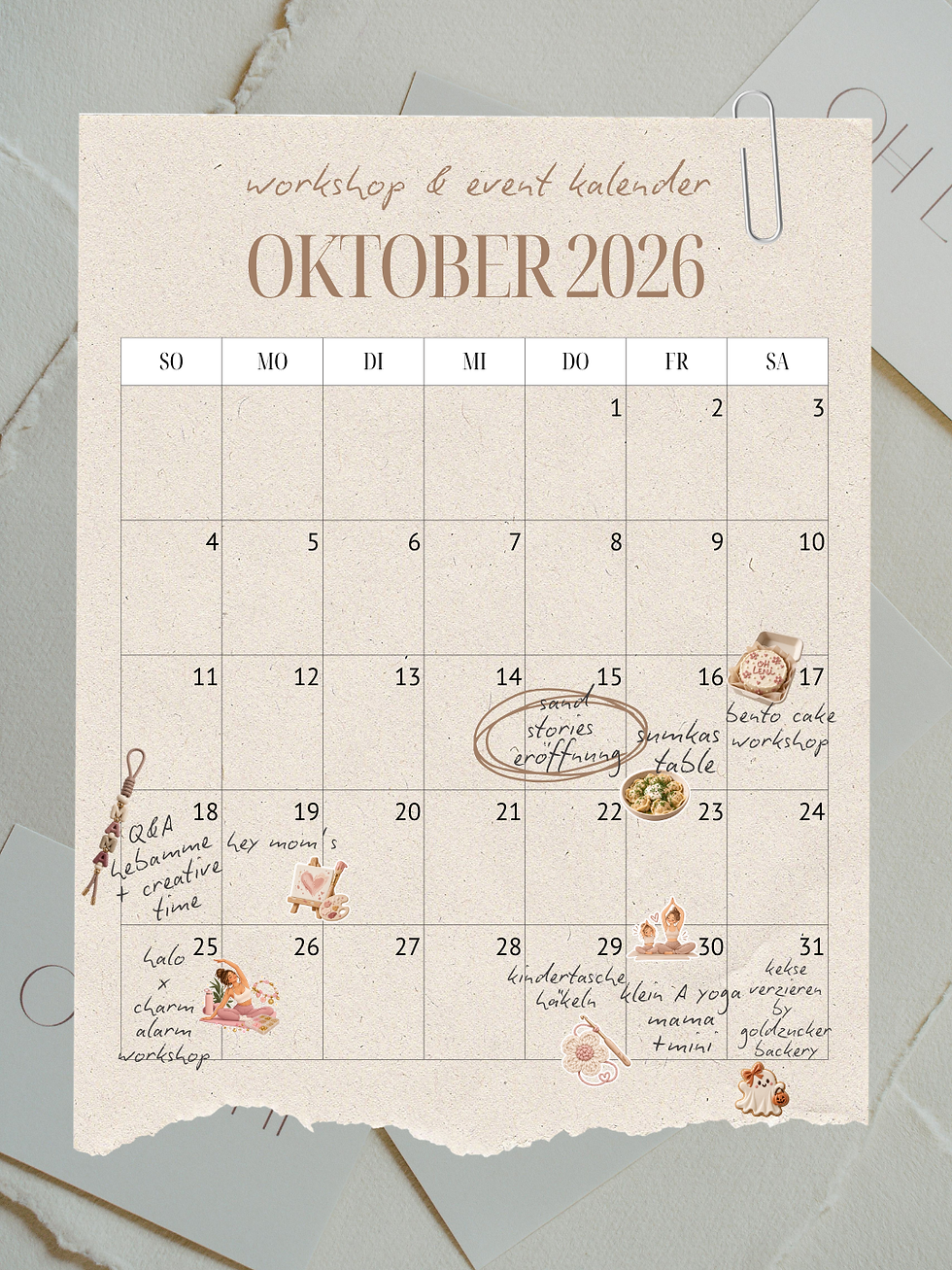 Neutral Trendy Vintage Collage October 2026 Calendar Planner Instagram Post.png