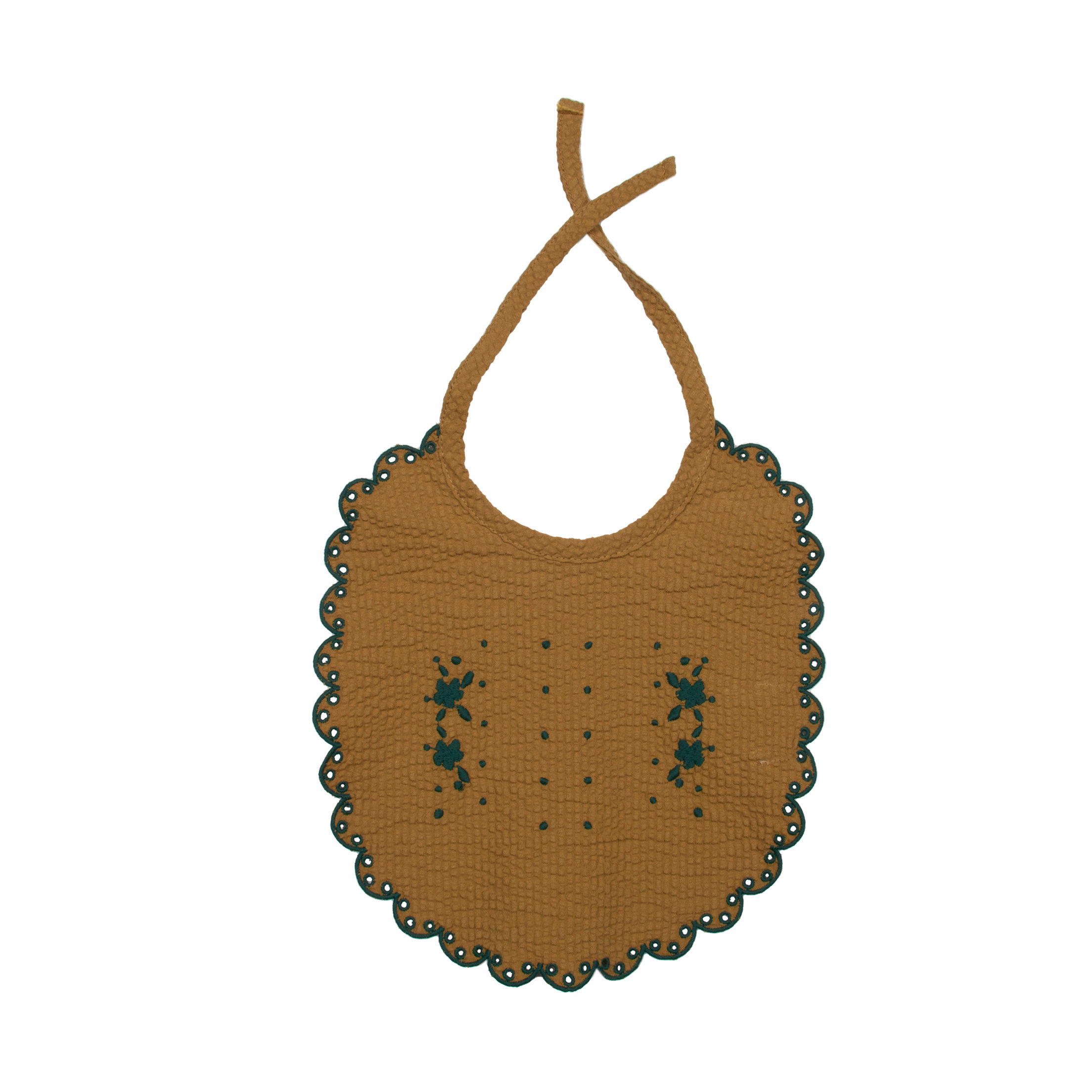 Seersucker Embroidered Bib