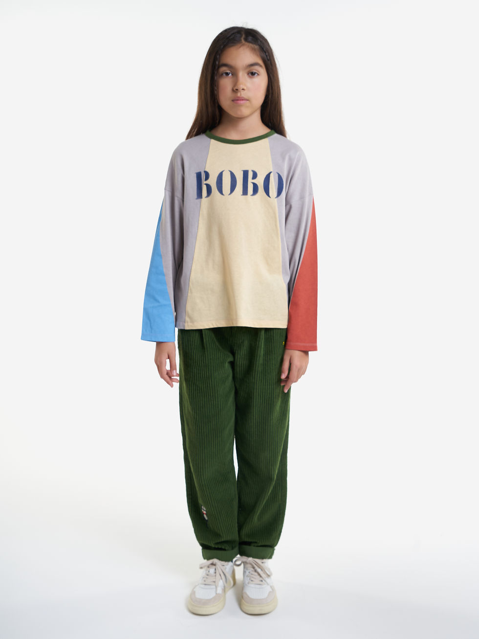 Thumbnail: Cat O'Clock Embroidery Baggy Trousers