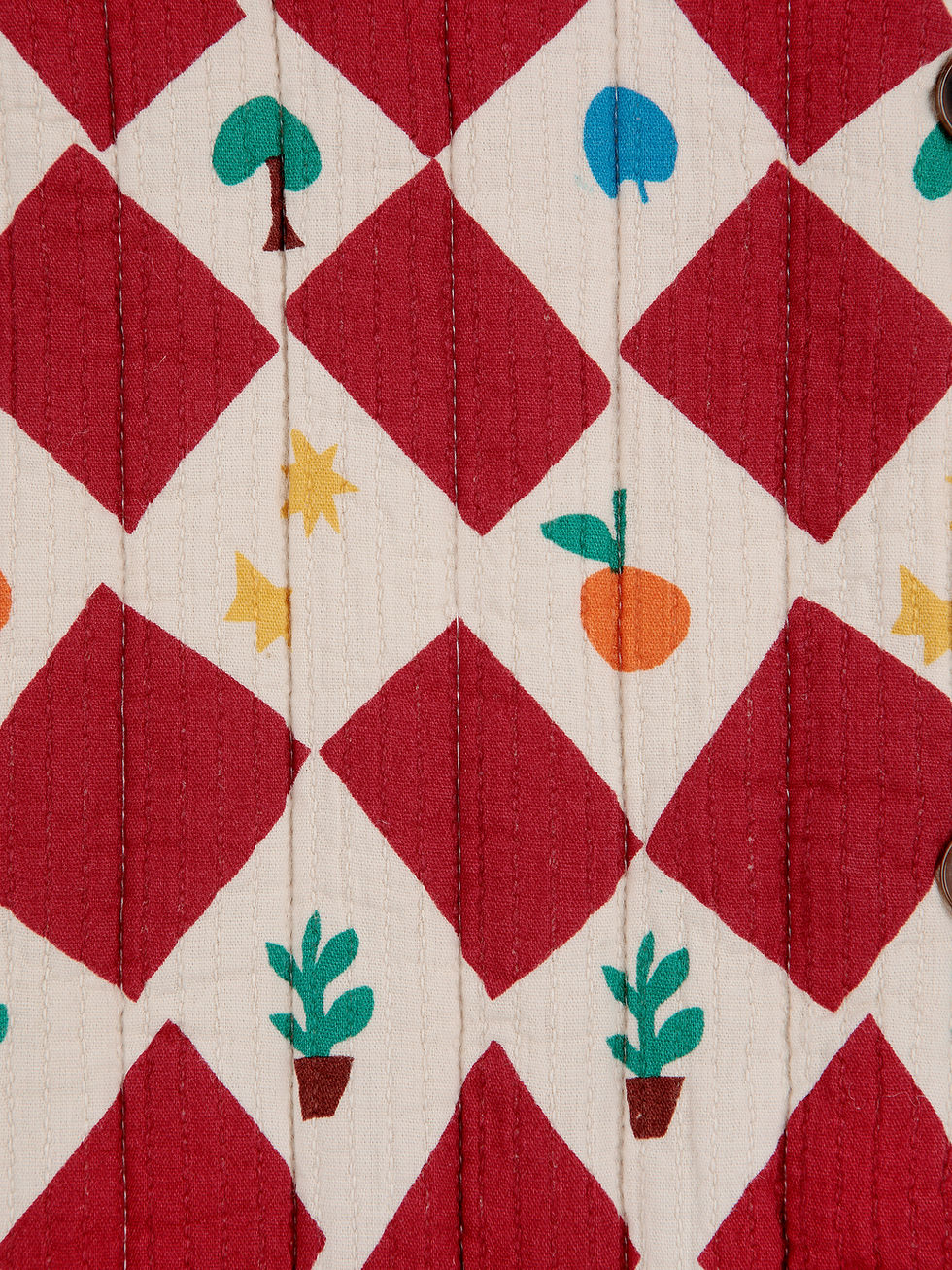 Thumbnail: Harlequin All Over Quilted Vest With Harlequin All Over Quilted Woven Skirt