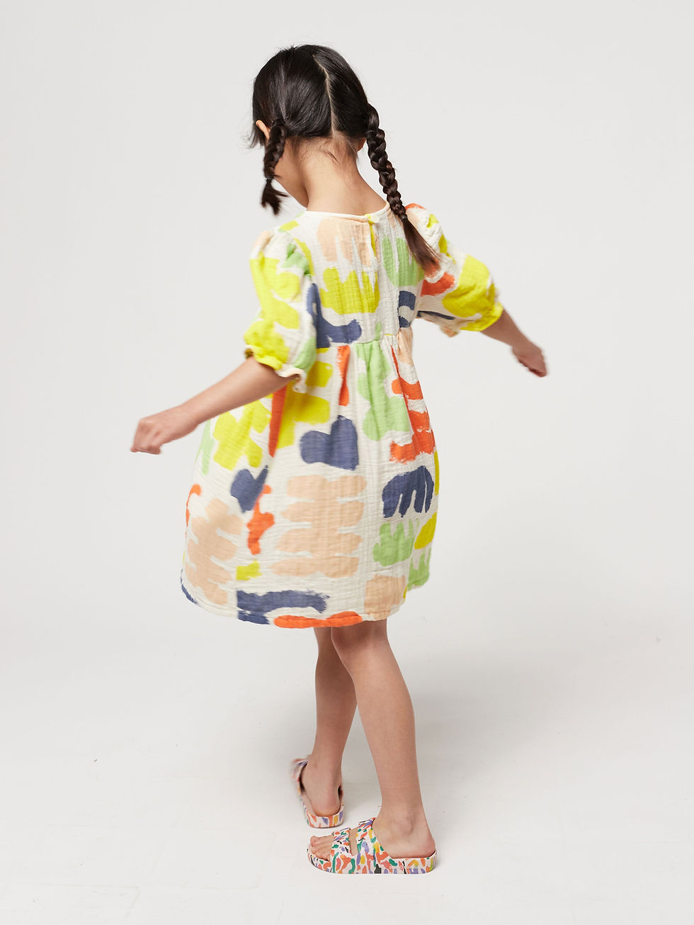 Thumbnail: Carnival All Over Puffed Sleeve Woven Dress