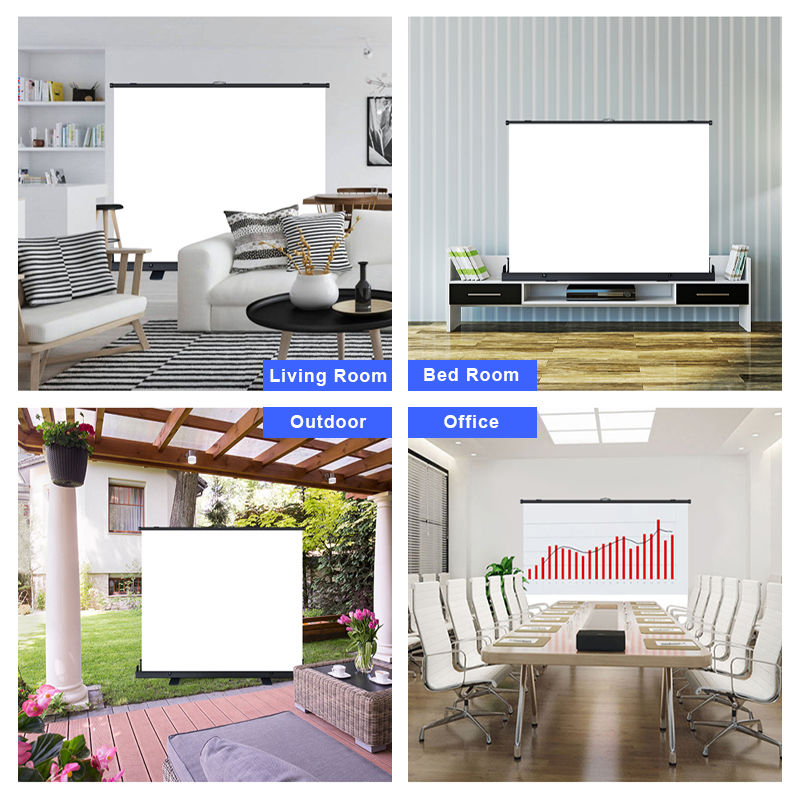 Portable Projector Screen Pull Up 60-120inch Projection with Stand 16:9 4:3 Scre