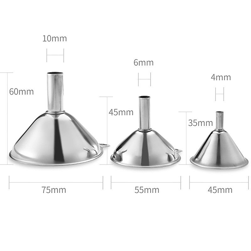 1 Set Stainless Steel Funnel Three-piece Set Mini Funnel Oil Spill Wine Spill To