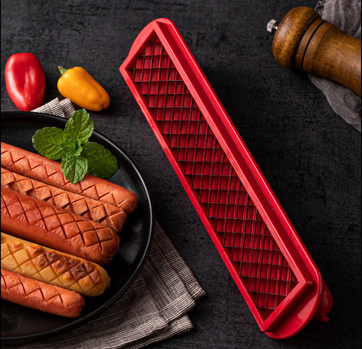 Thumbnail: New Stainless Steel Multifunctional Hot Dog Slicer, Sausage Cutting Machine, Pre