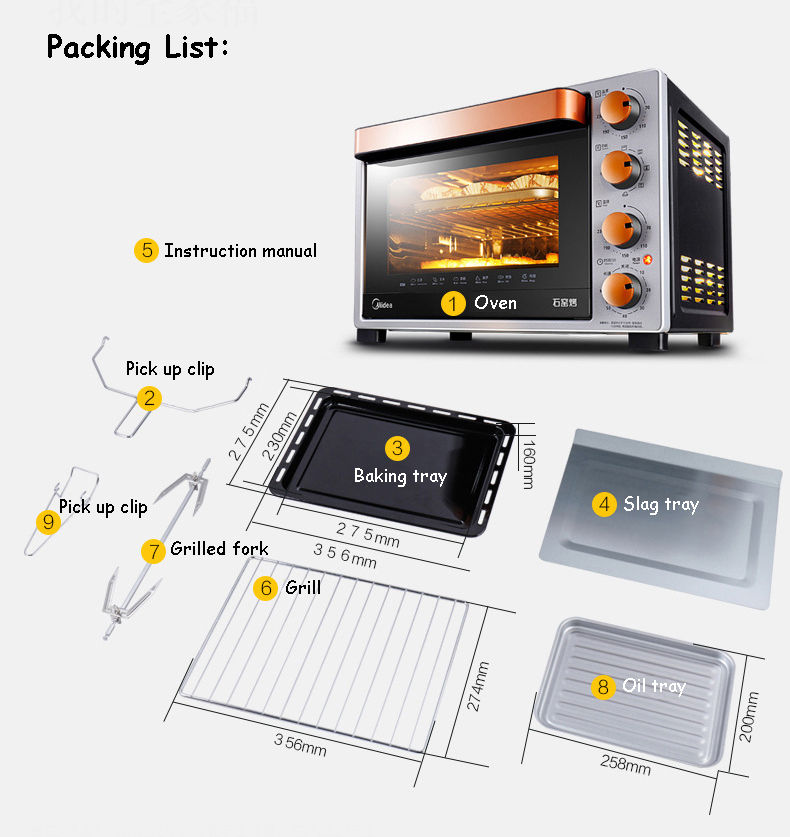 Thumbnail: 32L Pizza Oven Household Electric Oven horno electrico Multifunction DIY Cake El