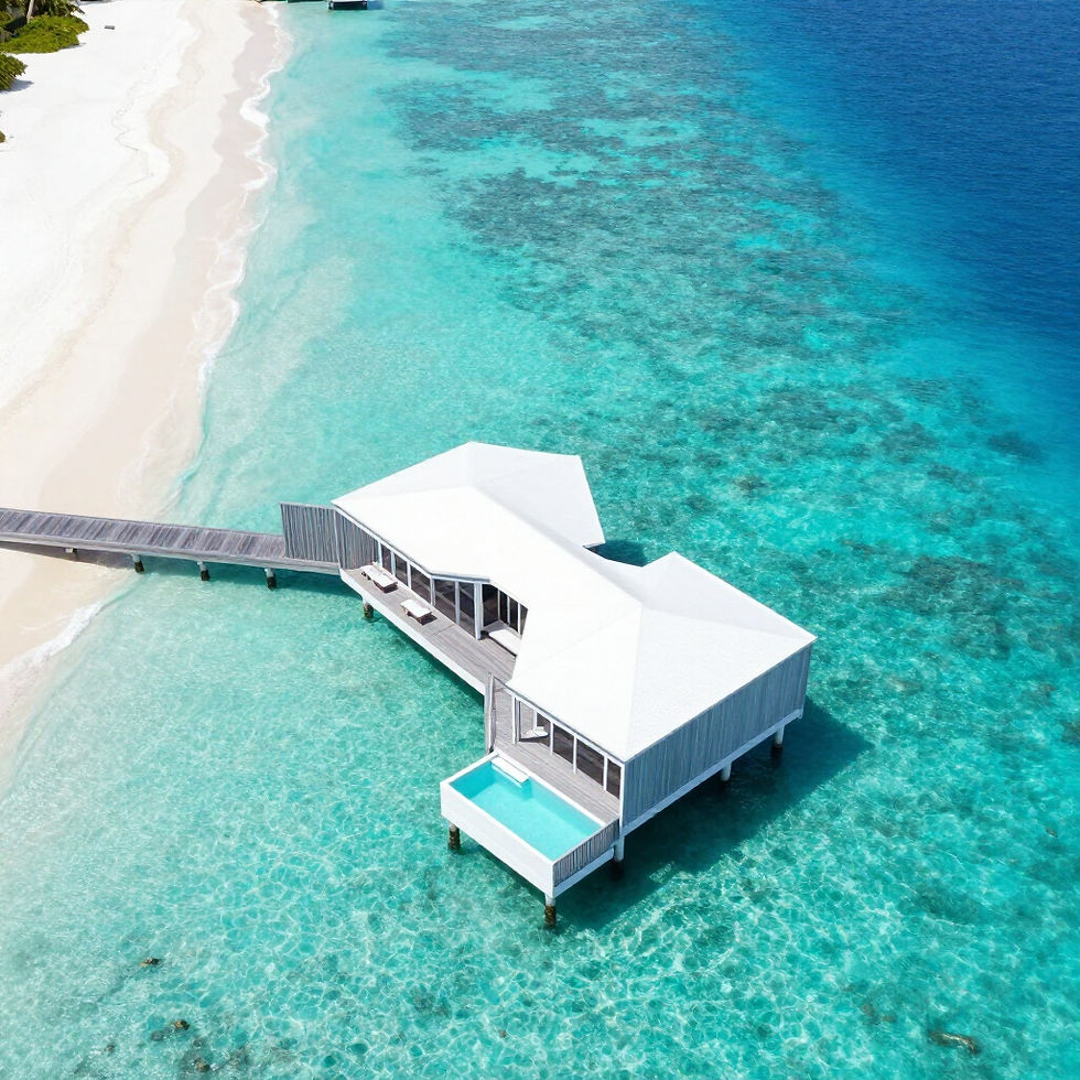 Luxury overwater bungalow in Maldvies, private pool, island sanctuary