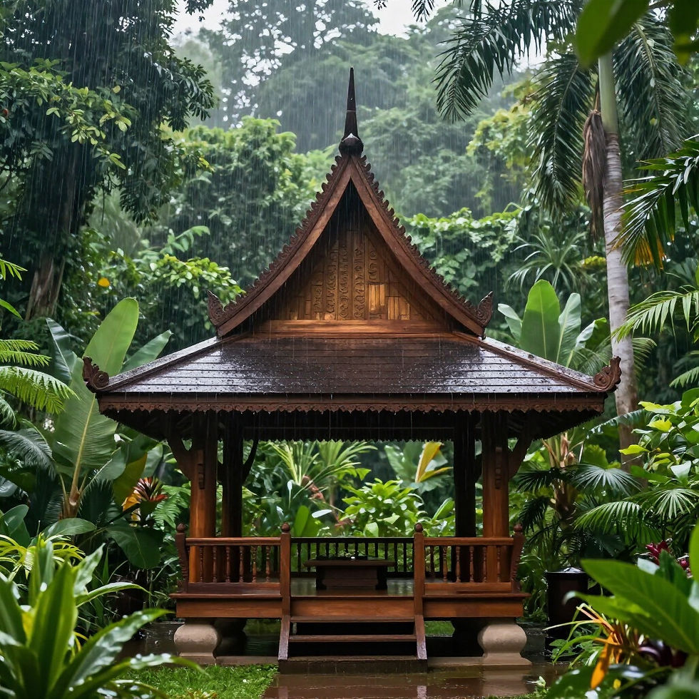 Traditional Thai timber pavilion redesigned as a modern luxury forest sanctuary.
