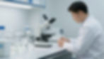 Scientist in a lab working next to a microscope to give the best DNA results to our customers.